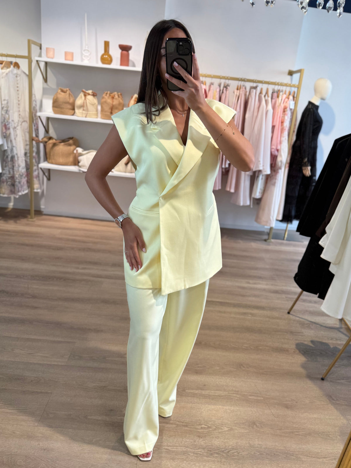 Pantalon de blazer jaune