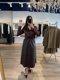 Jupe midi évasée gris anthracite