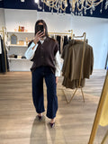 Gilet sans manches boutonné marron
