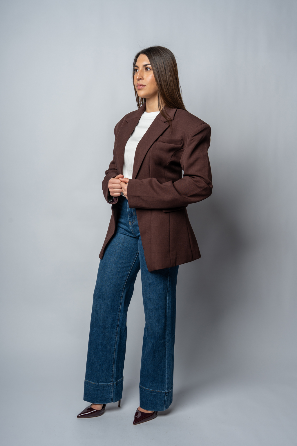 Blazer Cintra Structuré — Marron Chocolat