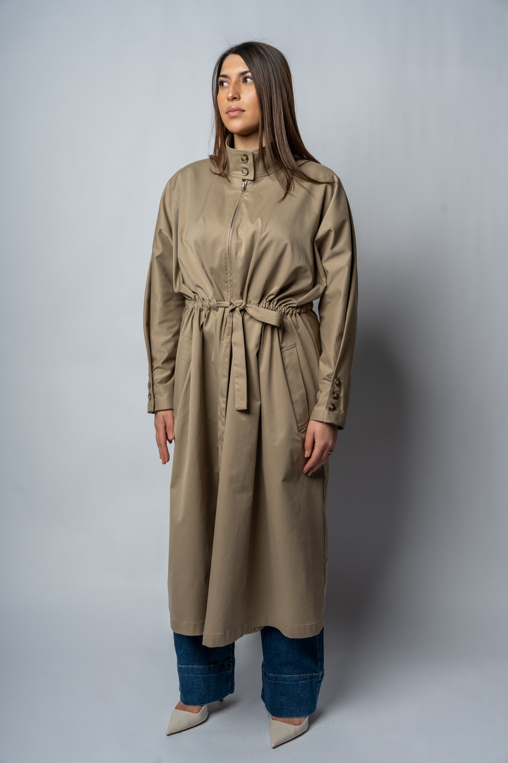 Trench Long Ajustable — Beige