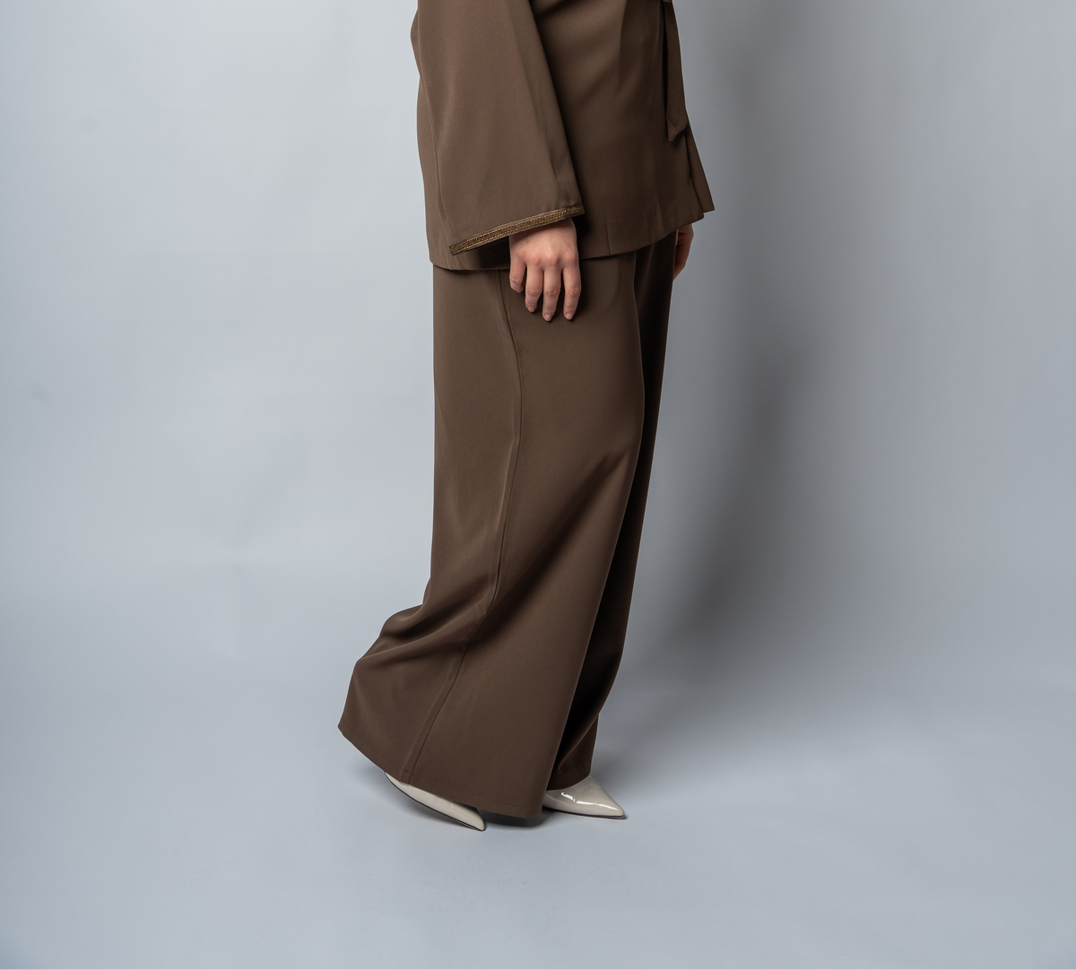 Pantalon large taupe
