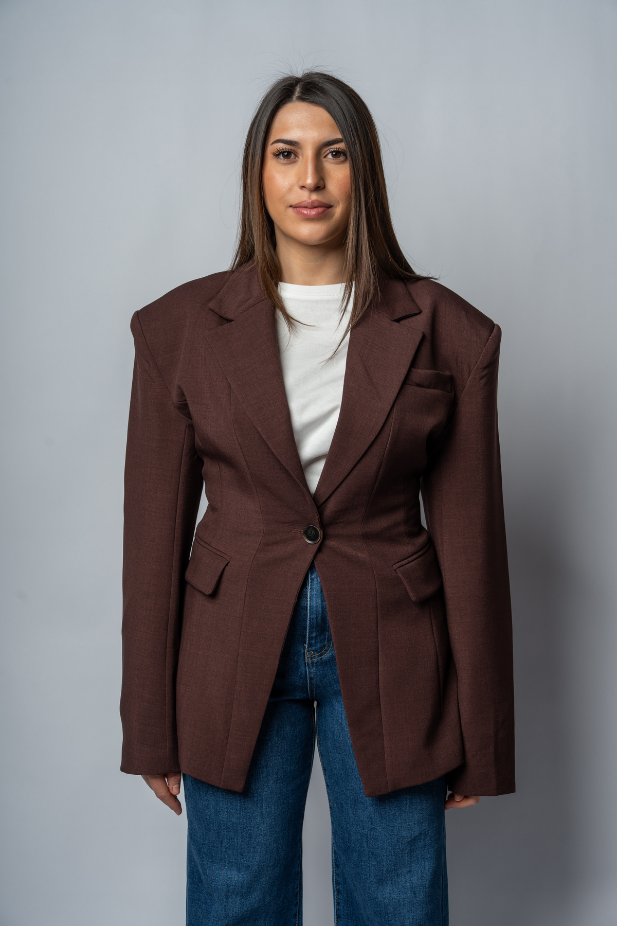Blazer Cintra Structuré — Marron Chocolat