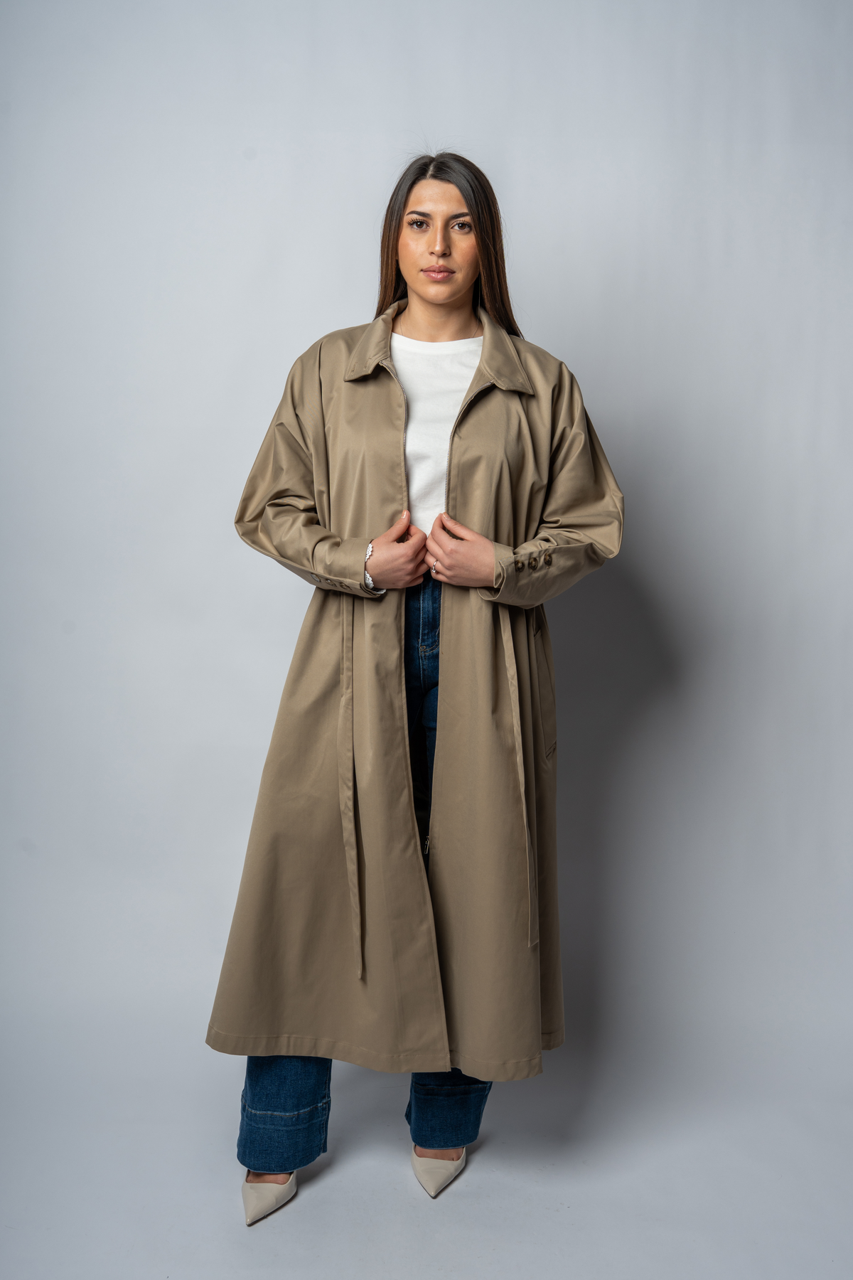 Trench Long Ajustable — Beige